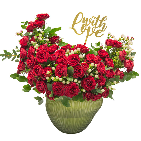 Love Vase 1Valentine's Gift Chocolate Delivery Qatar Flower Shop Qatar Viva Flora