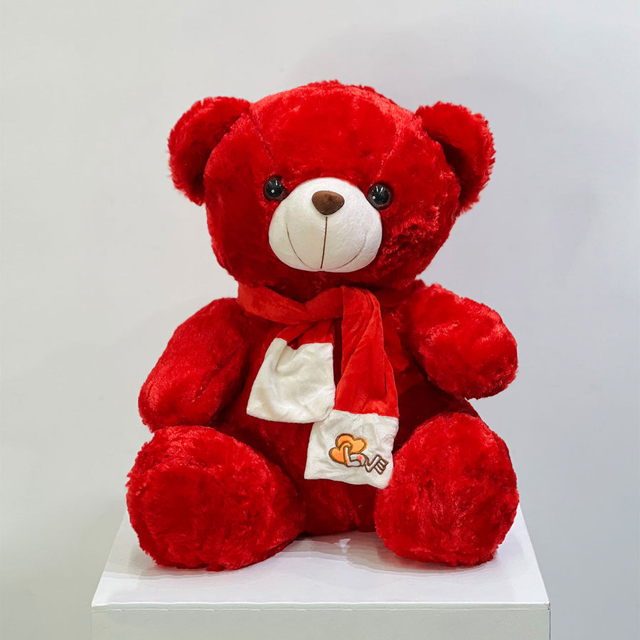 40 cm red teddy bear send to your loved once in qatar, viva flora offer same day delivery all over qatar, this teddy specially for valentines day