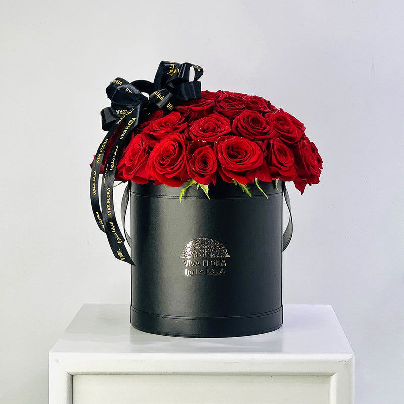 premium Black box with red roses and a bow on a white surface special valentine collections for 2026
