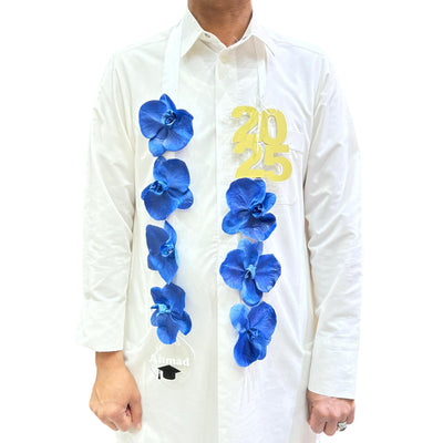 Blue orchid garland necklace