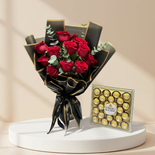 Roses & Ferrero Rocher: Buy Valentine's Sweet Combo – Viva Flora
