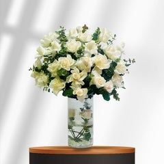 Emerald Bloom Flower Vase