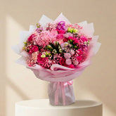 mixed of roses,hydrangea, crysanthemum and gypsophila flower hand bouquet 