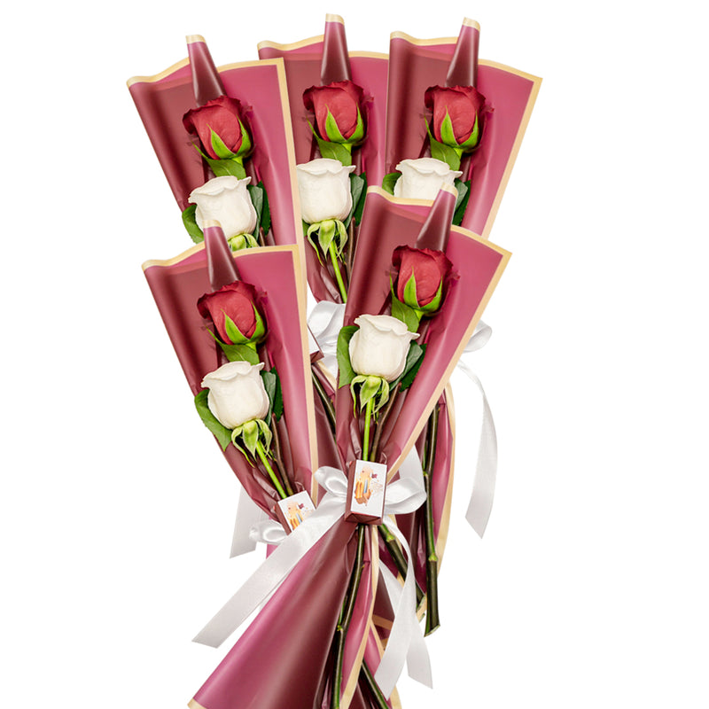 National Day Burgundy and White Rose set