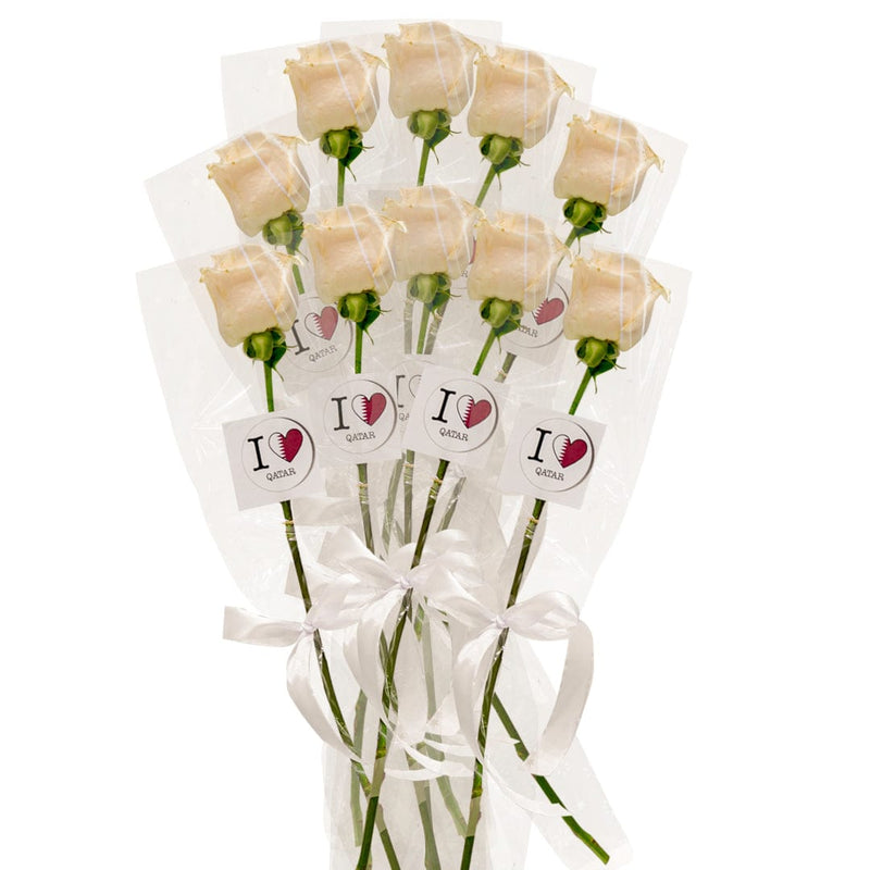 National Day Single White Rose