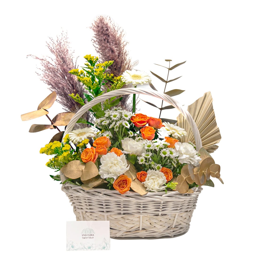 Orange and White Flower basket