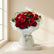Order fresh flower flower bouquet buy in Qatar, red roses with white transparent wrapping bouquet 