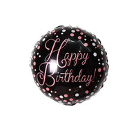 Happy Birthday Black Foil Helium Balloon