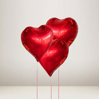 Three Red Heart Foil Balloon