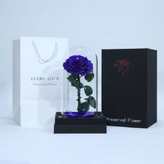Luxury royal blue preserved single rose in elegant wrapping for gifting in Qatar