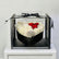 Heart-shaped arrangement of white and red roses in a clear box with a black ribbon, branded 'VIVA FLORA QATAR' send flowers to qatar online .