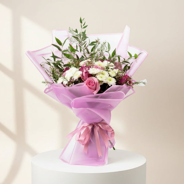 Purple Gresh Flower Bouquet